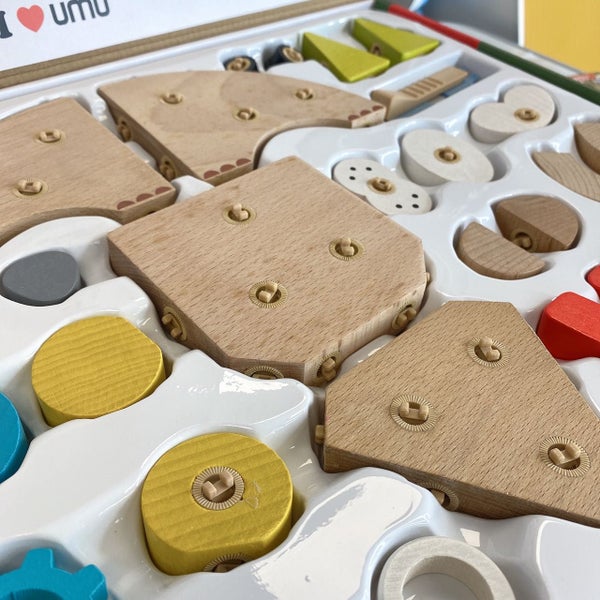 Wooden Building Blocks Cute Pet Club Carousel 11