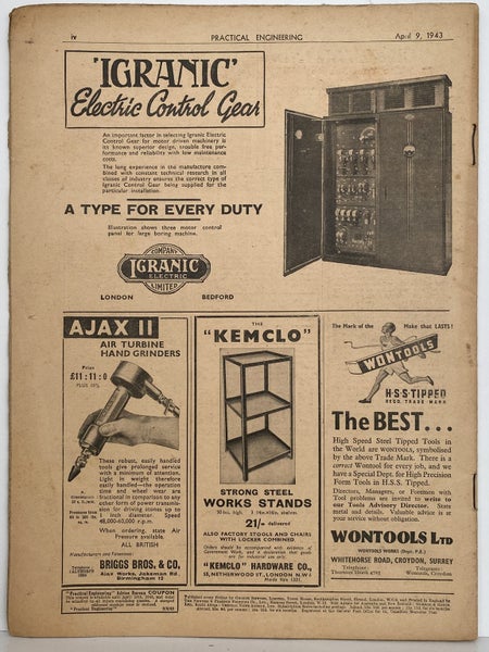 VINTAGE MAGAZINE: Practical Engineering - Vol. 7, No. 168 - 9 April 1943 Carousel 2