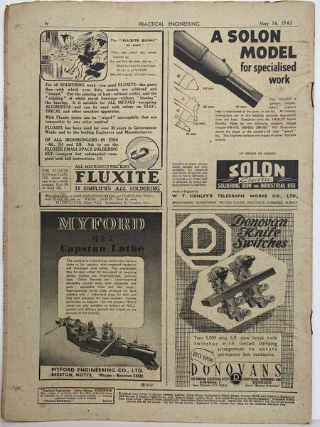 VINTAGE MAGAZINE: Practical Engineering - Vol. 7, No. 173 - 14 May 1943 Carousel 2