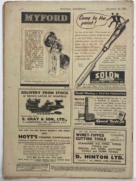 VINTAGE MAGAZINE: Practical Engineering - Vol. 8, No. 201 - 26 November 1943 Carousel 2