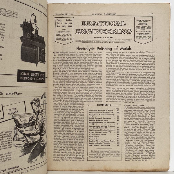 VINTAGE MAGAZINE: Practical Engineering - Vol. 8, No. 200 - 19 November 1943 Carousel 3