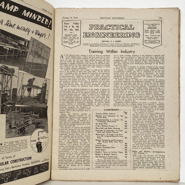 VINTAGE MAGAZINE: Practical Engineering - Vol. 8, No. 194 - 8 October 1943 Carousel 3