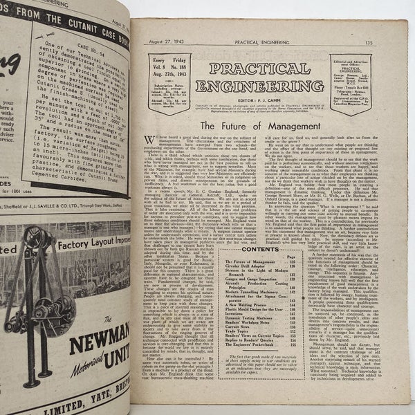 VINTAGE MAGAZINE: Practical Engineering - Vol. 8, No. 188 - 27 August 1943 Carousel 3