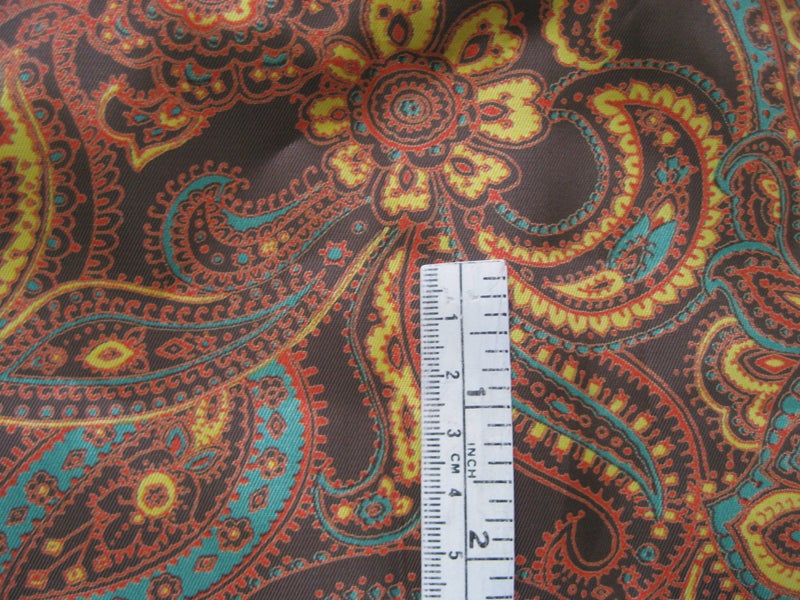 SILK SATIN SEWING FABRIC Abstract Paisley MATERIAL 90cm x 3.2m Carousel 2