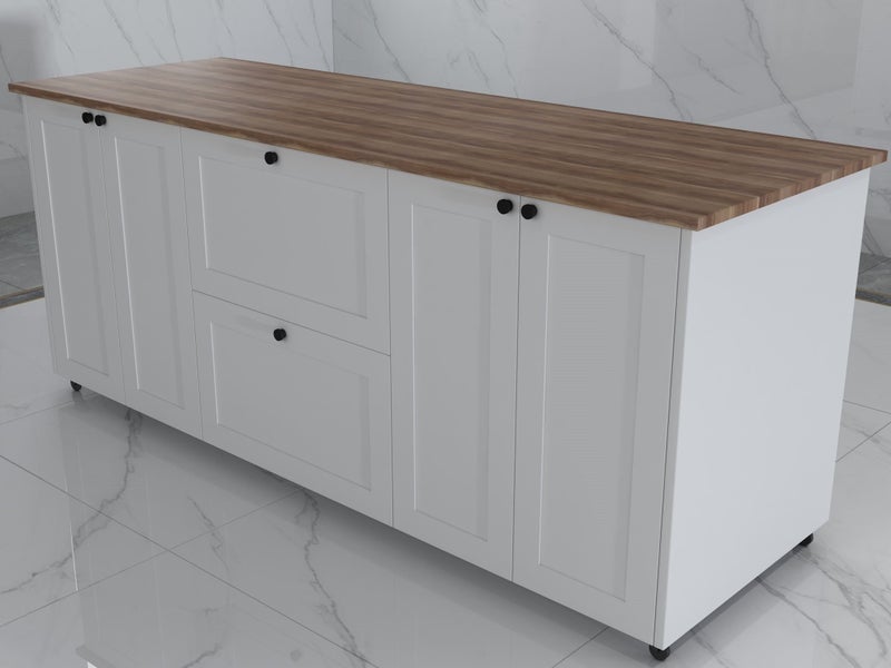 Movable Island Kitchen Workbench - 1860mmX630mm Carousel 1
