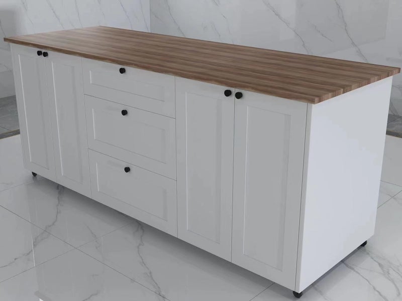 Movable Island Kitchen Workbench - 2400mmX600mm Carousel 1
