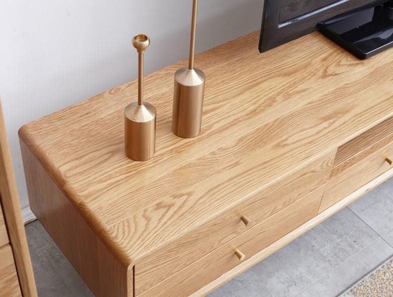 Oslo Natural Solid Oak Entertainment Unit 200CM (Oak Furniture Store) Carousel 3