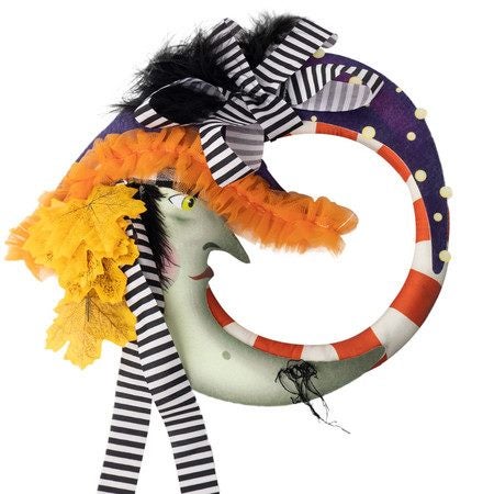 Garland Halloween Decoration Halloween Pumpkin Door Hanging Wreath (1 Pack) Carousel 1