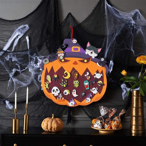 Halloween Felt Pumpkins,3D DIY Pumpkin Set with Detachable Ornaments Carousel 2