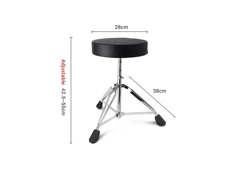 PTN Adjustable Drum Stool Folding Guitar Keyboard Piano Chair Padded Seat Carousel 2