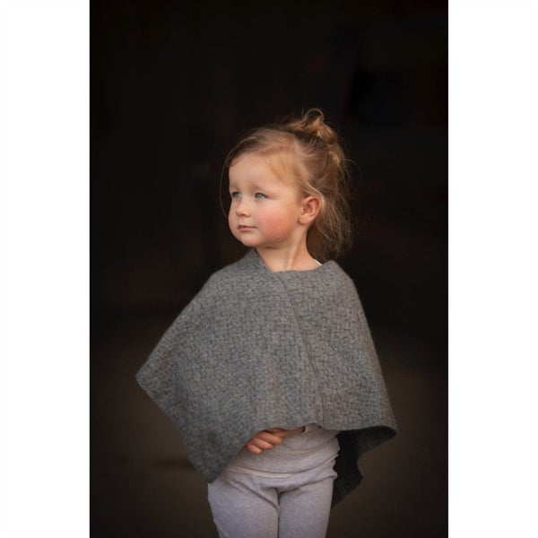Kids Possum Merino Poncho - Mist (On sale) Carousel 1