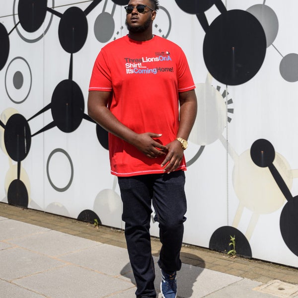 Duke D555 Mens Lions Big Tall Three Lions England T-Shirt - Red Carousel 3