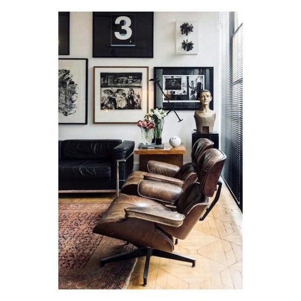 Rembrandt Eames Chair and Stool - Vintage Cigar (AF2037) Carousel 2