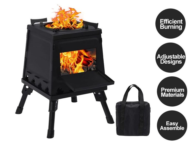 Folding Camp Stove/Portable Wood Burning Stove-Large Carousel 1