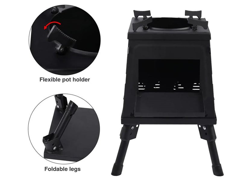 Folding Camp Stove/Portable Wood Burning Stove-Large Carousel 2