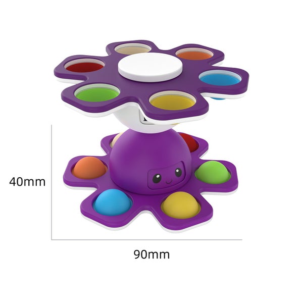 2PCS Octopus Pop Fidget Spinners Face-Changing Autistic Anti-Anxiety Relief Toys Carousel 2