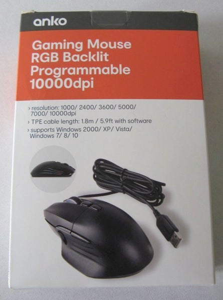 10000 dpi Corded USB Gaming Mouse - RGB Backlit (tags: programmable, mice) Carousel 1