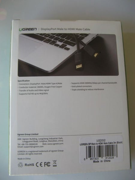 2M UGREEN DisplayPort (DP) Male to HDMI Male Cable Carousel 2