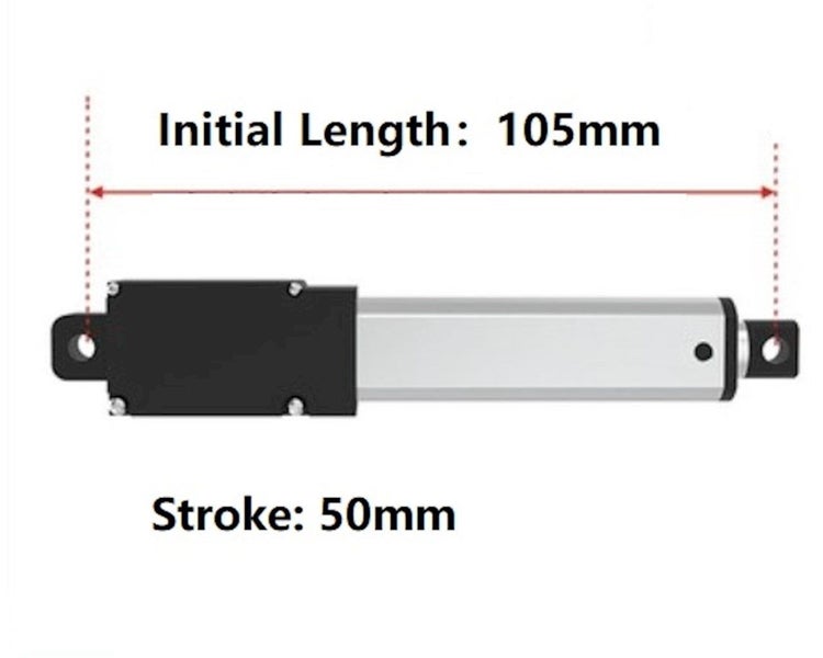 Micro Linear Actuator 50mm Stroke 12V 8mm/s 6kg Carousel 1