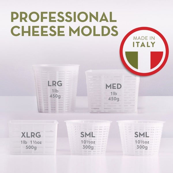 Easy Cheese Making Set - 5 Cheese Molds + Recipe Book Carousel 2