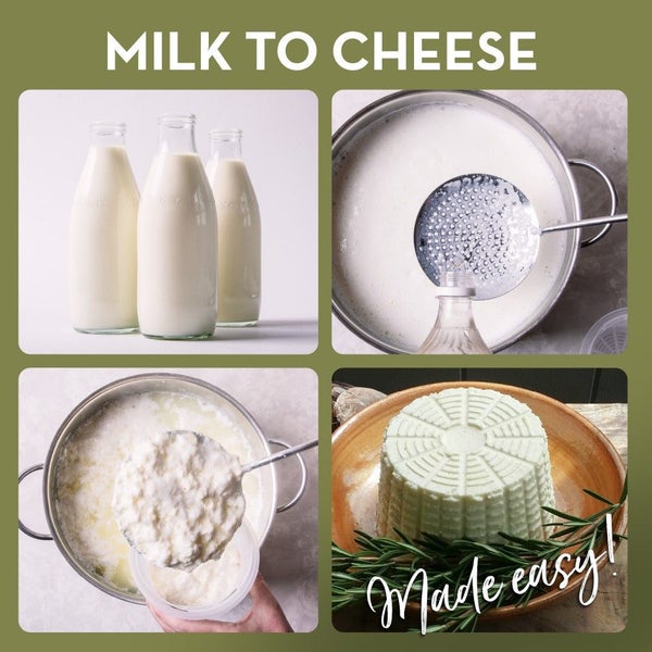 Easy Cheese Making Set - 5 Cheese Molds + Recipe Book Carousel 7