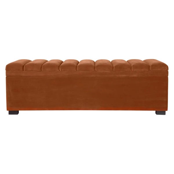 Soho Storage Bench Ottoman in Caramel Velvet Carousel 1