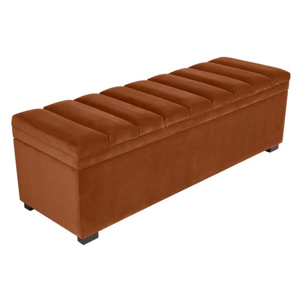 Soho Storage Bench Ottoman in Caramel Velvet Carousel 2
