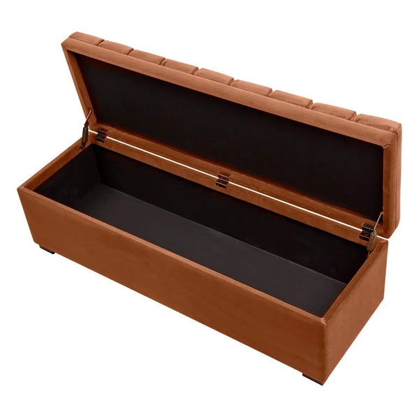 Soho Storage Bench Ottoman in Caramel Velvet Carousel 4