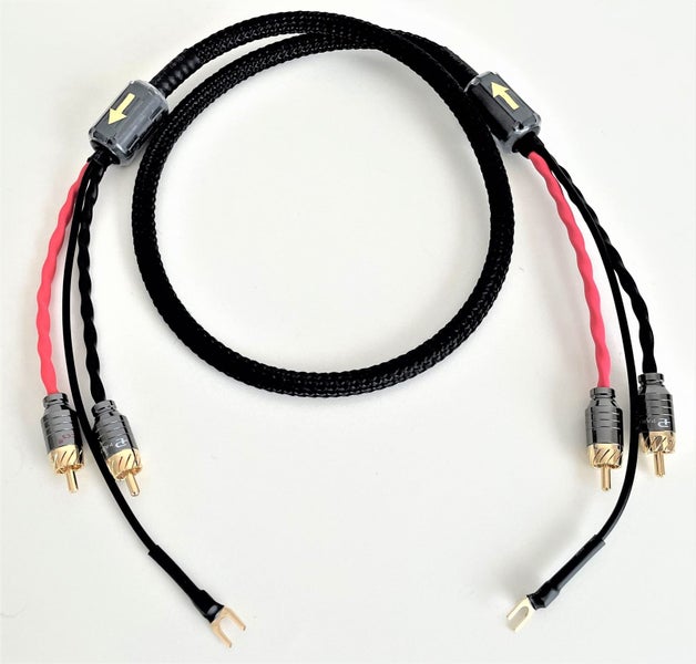 1 Meter 2 x RCA + Earth HiFi Phono Turntable Interconnect Cable Carousel 1