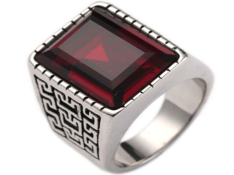 Ring Ruby Men's Ring Stainless Steel Size 10 Carousel 1