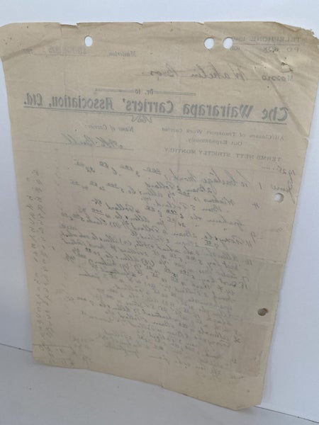 OLD INVOICE / RECEIPT: Wairarapa Carriers' Ass'n Ltd, Masterton 1925 (97 yo) Carousel 3