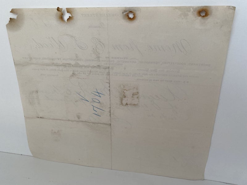 ANTIQUE INVOICE / RECEIPT: E. J. Wood, Dunedin - Teacher 1907 (115 yo) Carousel 3
