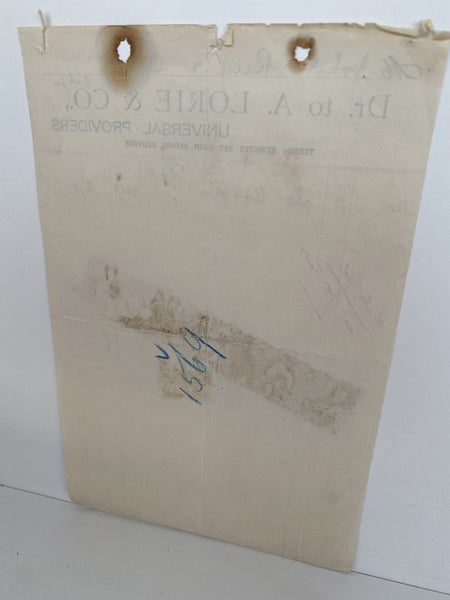ANTIQUE INVOICE / RECEIPT: A. Lorie & Co - Universal Providers 1899 (123 yo) Carousel 3