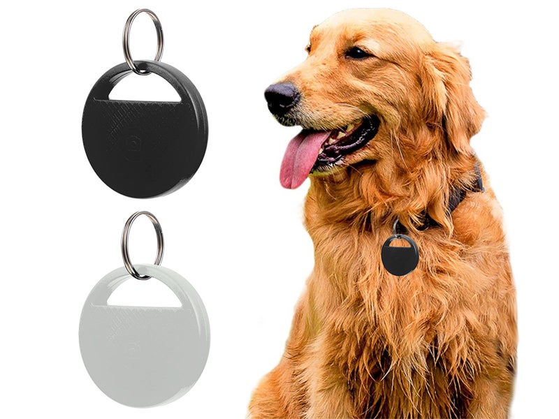 2Pcs Bluetooth Key Finder GPS Tracker Bluetooth Locator Pet Tracker Black White Carousel 1