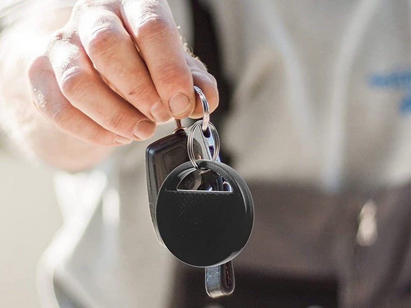 2Pcs Bluetooth Key Finder GPS Tracker Bluetooth Locator Pet Tracker Black White Carousel 2