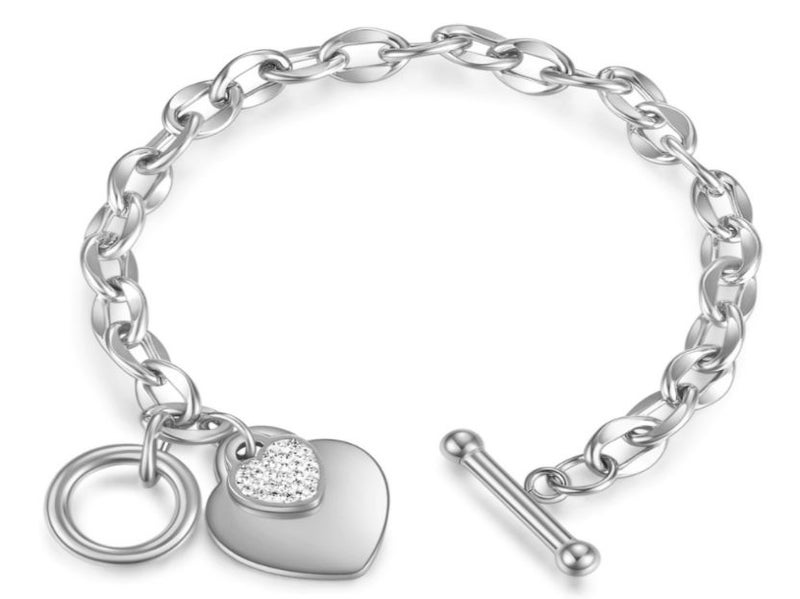 Bracelet Fashion Stainless Steel Heart Bracelet OT Buckle Carousel 1