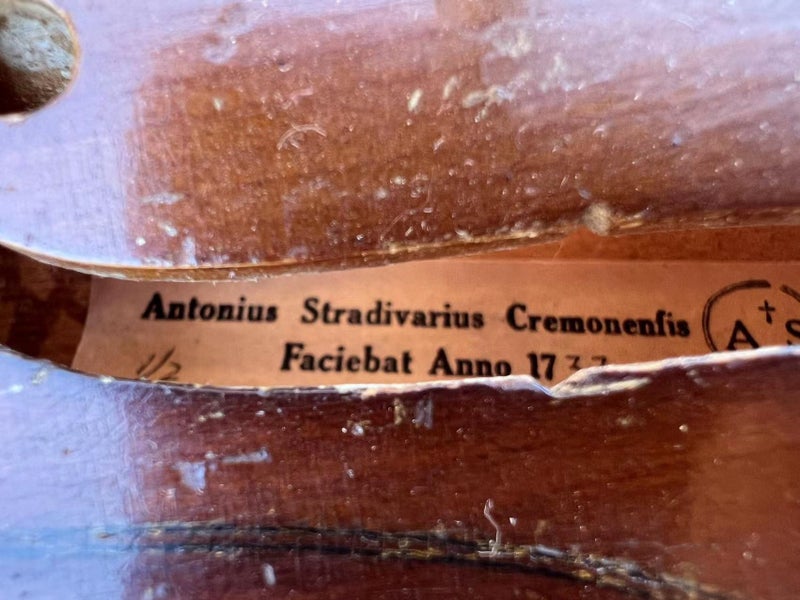 Antique 1/2 Antonius Stradivarius Cremonenfis Faciebat Anno 1737 German Violin Carousel 7