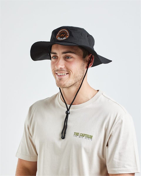 The Mad Hueys SURF FISH PARTY WIDE BRIM HAT BLACK Carousel 1