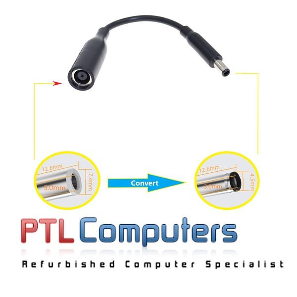 DC 7.4mm to 4.5mm AC Charger Adapter Converter Cable For Dell Laptops Carousel 1