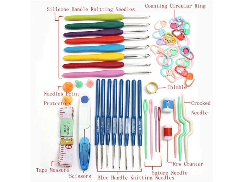 16 Sizes Crochet Hooks Needles Set Knitting Craft Delux Set with Case Carousel 6