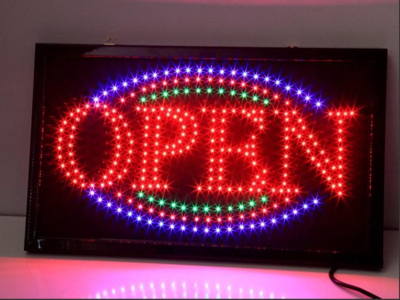 Attractive Flashing LED OPEN SIGN 55x35cm Carousel 1