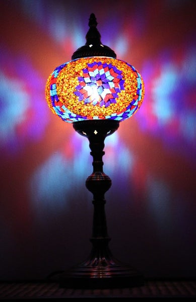 Turkish Mosaic Table Lamp XLarge Purple Red Carousel 1