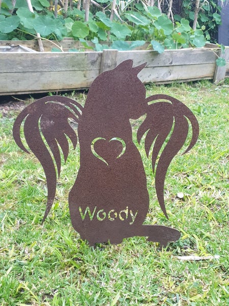 Angel Cat Memorial - CorTen Steel Carousel 2