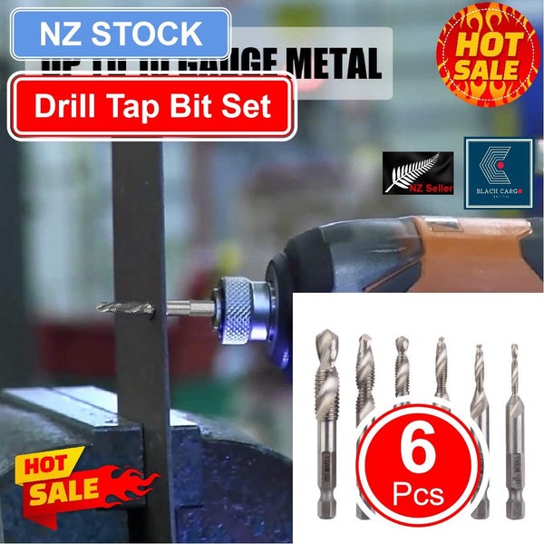 Brand New 6Pcs Drill Tap Bit Set Spiral Tap Drill Bit Screw Set *Clearance* Carousel 2