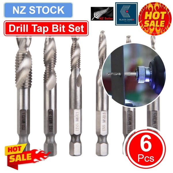 Brand New 6Pcs Drill Tap Bit Set Spiral Tap Drill Bit Screw Set *Clearance* Carousel 1