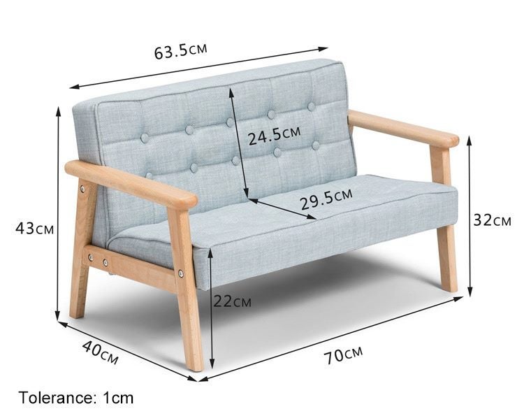 New Toddler Sofa Light Grey Fabric Carousel 1