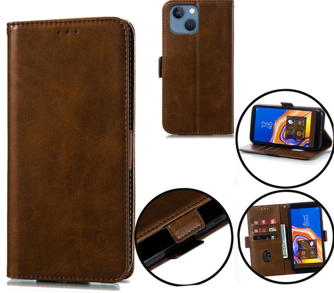 Iphone 14 plus wallet case card slot kickstand side magnet buckle dar brn Carousel 1