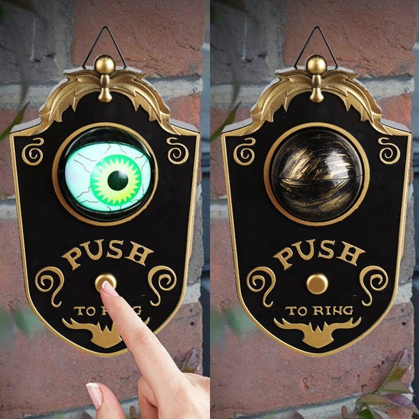Halloween Eyeball Doorbell Haunted Decoration Horror Props Glowing Hanging Carousel 2