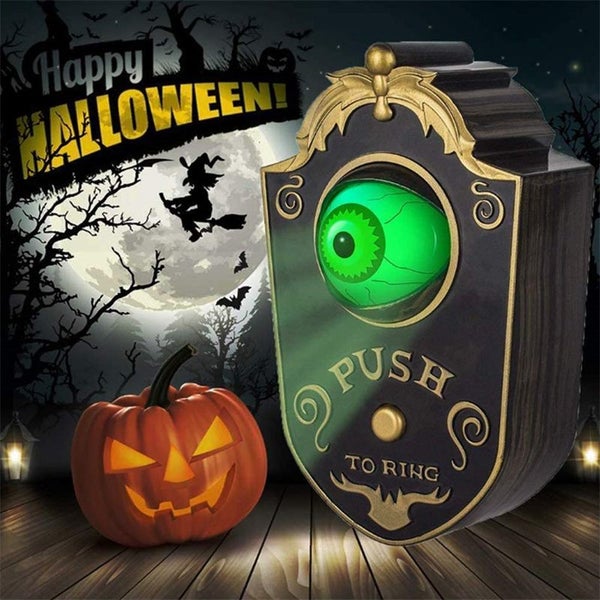 Halloween Eyeball Doorbell Haunted Decoration Horror Props Glowing Hanging Carousel 1