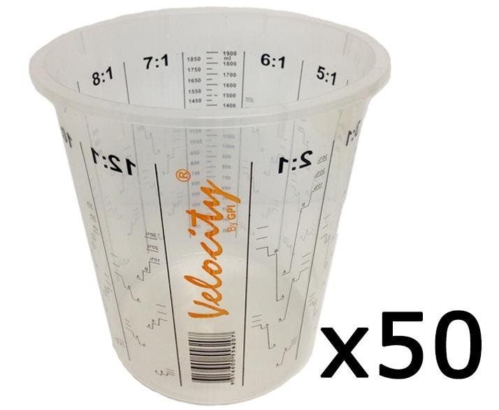 Calibrated Graduated Paint Mixing Cups 1900ml VM2 x 50 Carousel 1